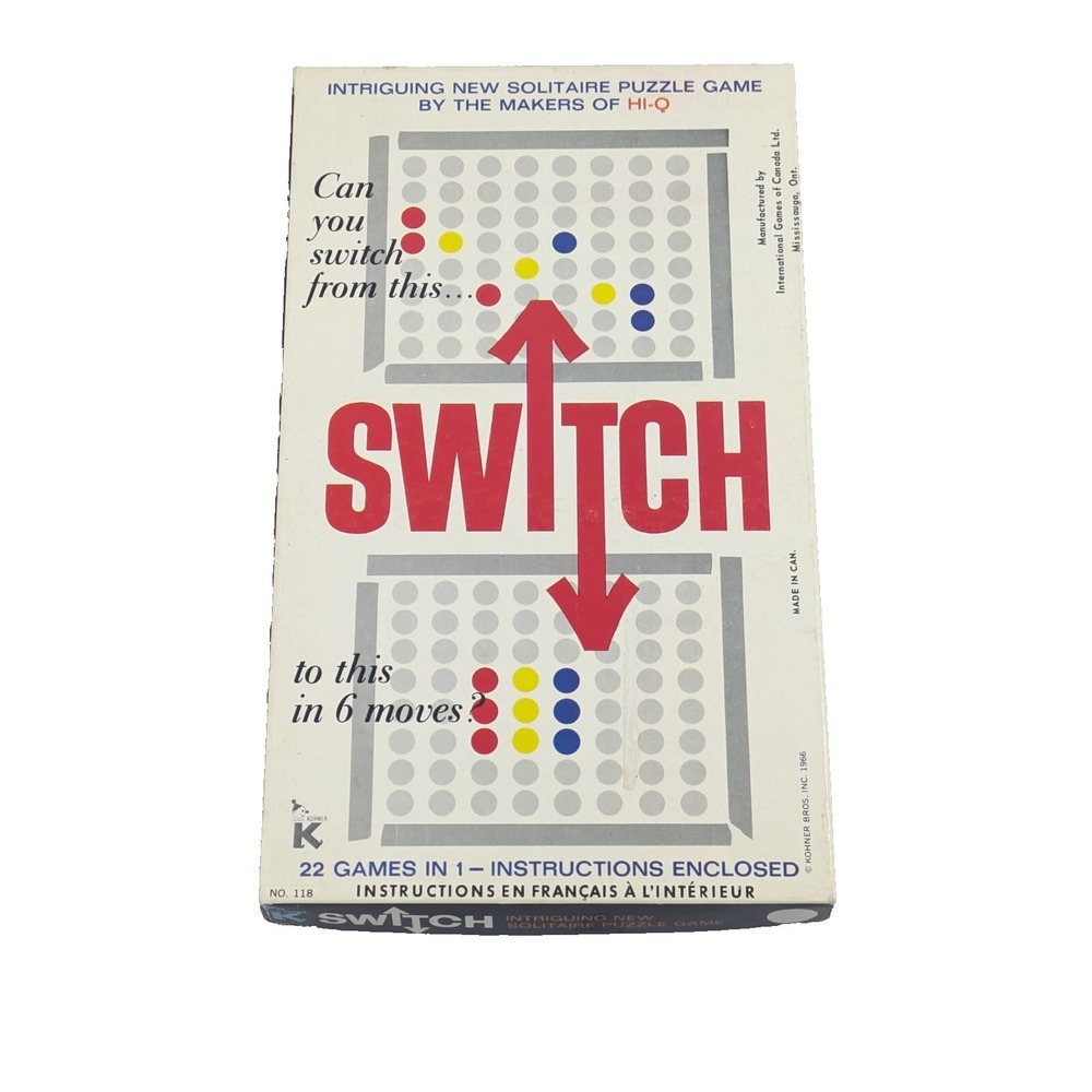 1965 Kohner Switch Puzzle Game No. 118 Complete Rare Board Toy